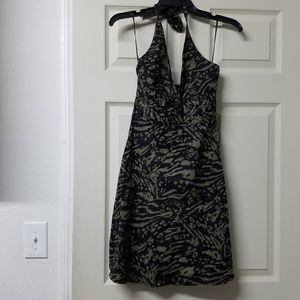 Black and green leopard print dress